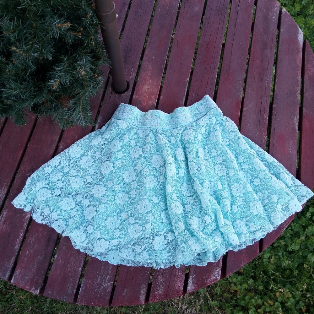 Hollister Sky Baby Blue Lace A Line Skirt